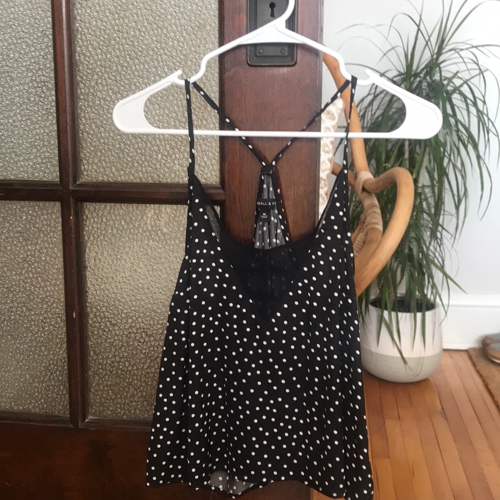 Black polka dot tank top